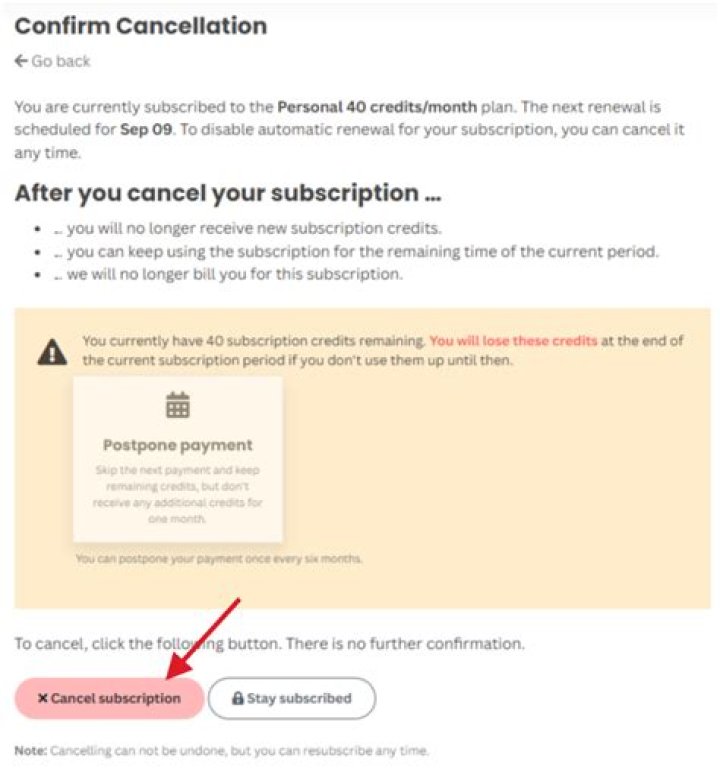 How do I cancel my eFax subscription?