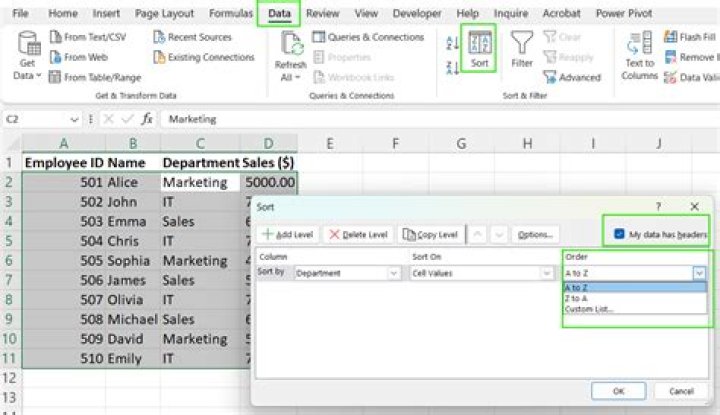 How do I create a custom sort level in Excel?