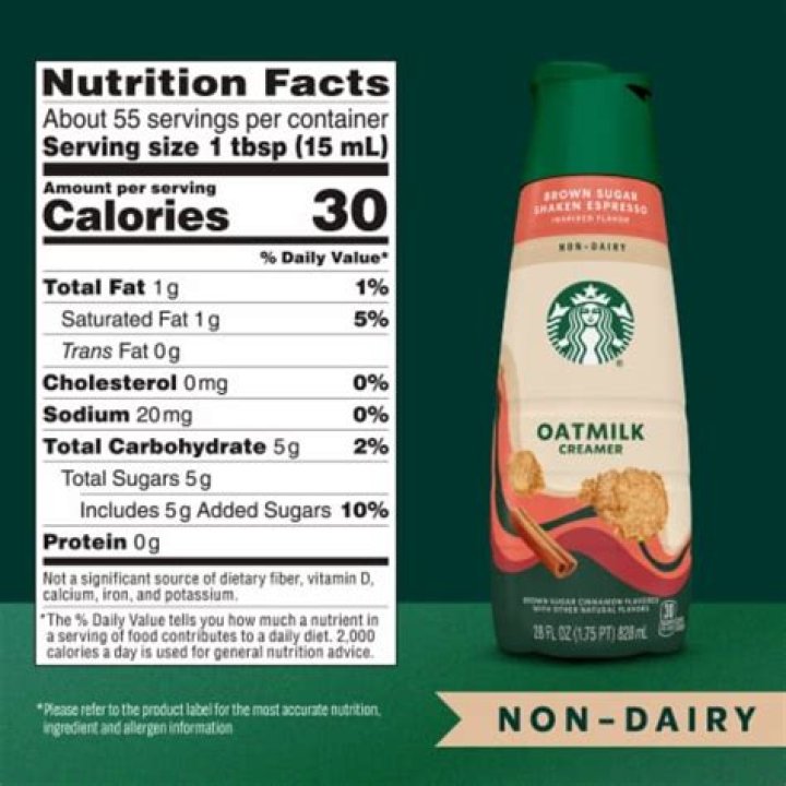 How many calories are in a non dairy creamer from Starbucks?