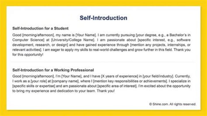 How should I introduce myself as a software engineer fresher?