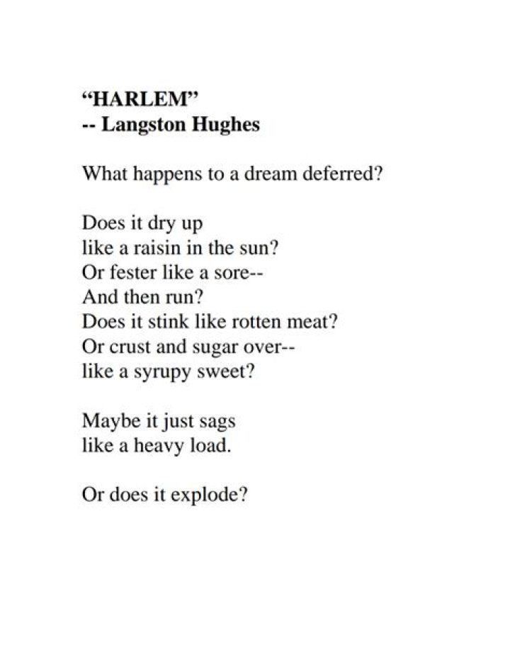 What are 2 of Langston Hughes famous poems from the Harlem Renaissance?