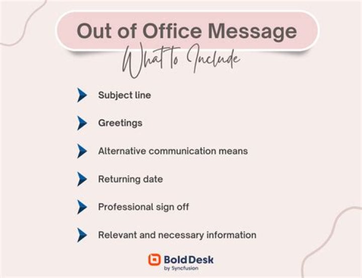 What should I write in OOO message?