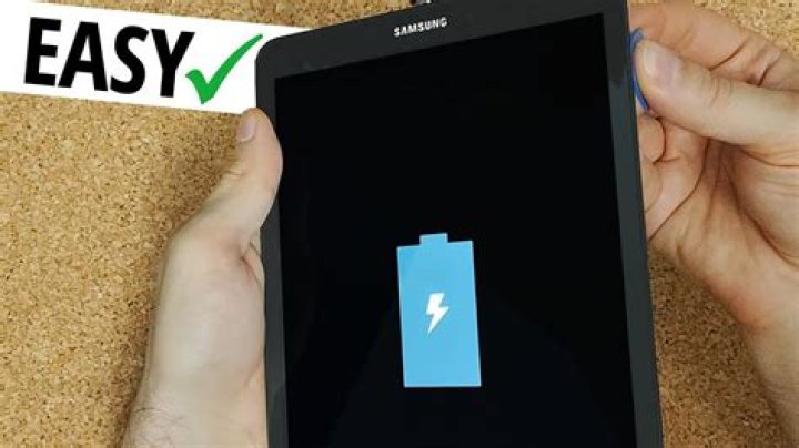 Where is the battery icon on Samsung tablet?