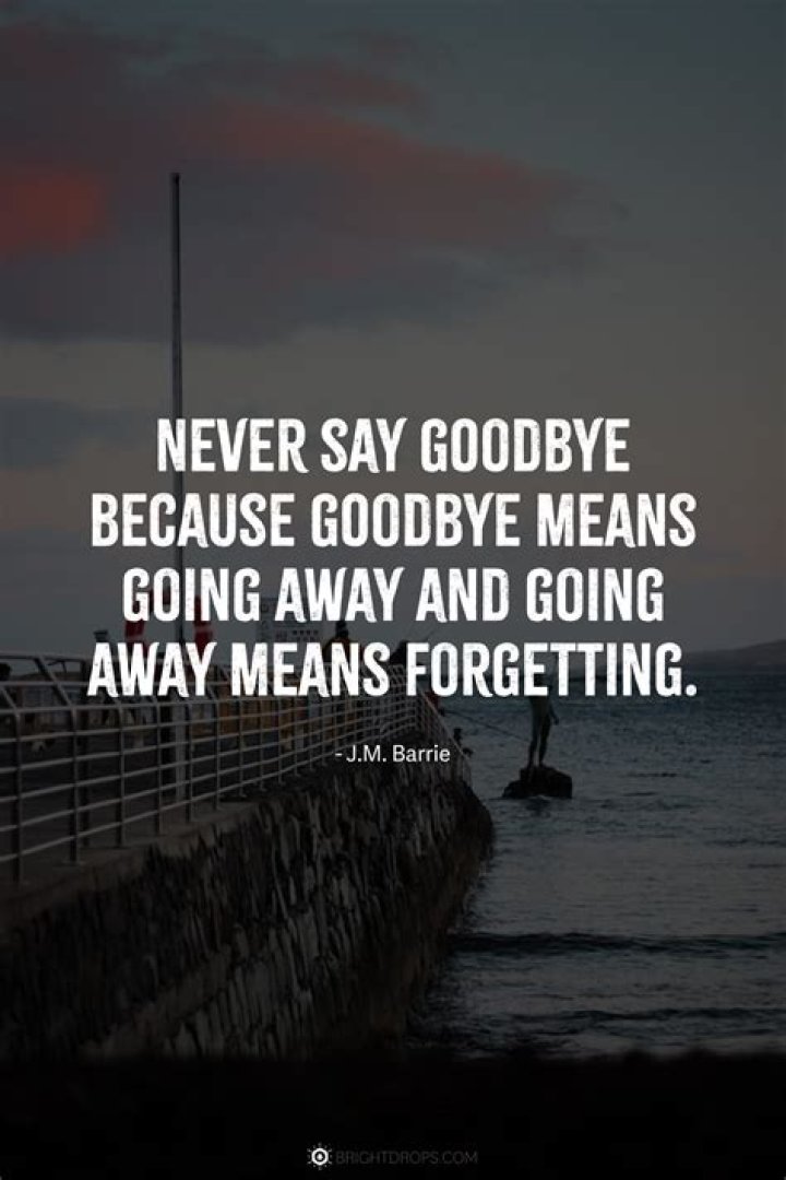 Who says Never say goodbye because goodbye means going away and going away means forgetting?